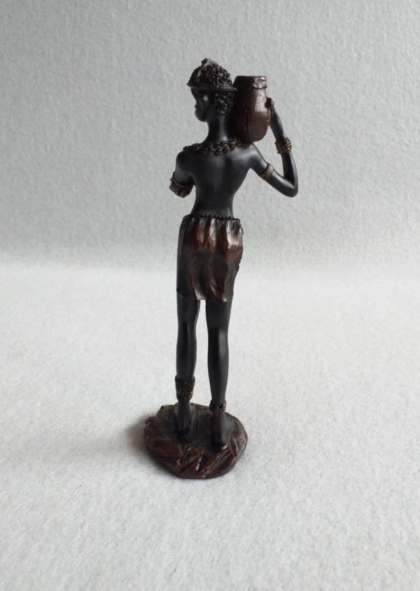 Figurine femme africaine imitation bronze