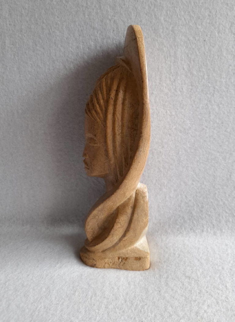 statue Monoli Africaine. Sculpture Monolithe En Pierre Statuette Afrique